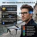 AI Smart Translation Glasses, Bluetooth Glasses with Speakers, 164 Language Translator, Photochromic Lenses, Adjustable Hinges, 170mAh Battery for Men Women Travel, Sports and Work