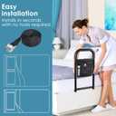 Bed Rails for Elderly Adults Assist Safety with Motion Light for Seniors Hand Bar Grab with Storage Pocket Patent Stabilizer with Fixing Strap, Support Up to 300lbs