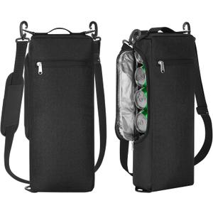 Golf Cooler Bag for Men Women, Small Soft Insulated Beer Cooler Holds 6 Pack of Cans or Two Wine Bottles, Portable Golf Accessories Cooler Sleeve for Camping Picnic Beach Outdoor