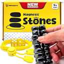 Upgraded (Multi-Level) Magnet Chess Game with String & Stones - Clear & Simple Instructions | Premium Set with 20 Larger & Stronger Stones, Adjustable Rope, 2 Dice & Travel Pouch | for Kids & Adults
