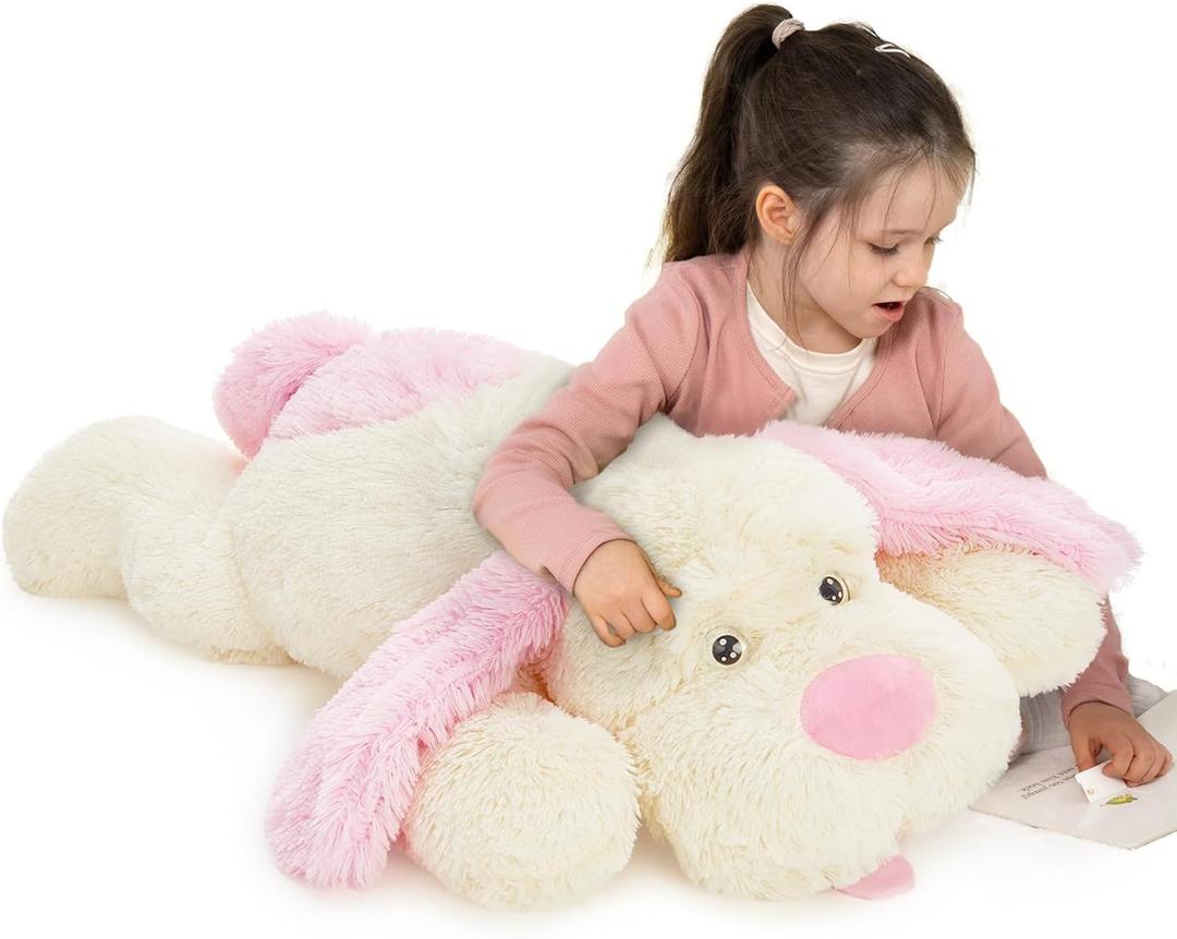 MaoGoLan Giant Stuffed Puppy Dog Big Plush Extra Large Stuffed Animals Soft Plush Dog Pillow for Girls Kids 31 inch (Pink)