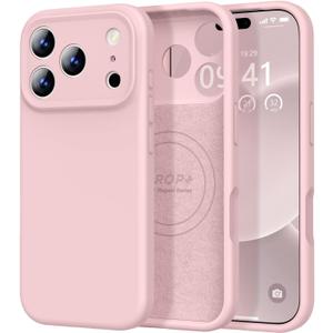 Vooii Magnetic for iPhone 17 Pro Case, Compatible with Magsafe (Premium Liquid Silicone) (Integrated Camera Control Button) Full Body Protective Anti-Scratch Microfiber Lining 6.3", Pink Sand