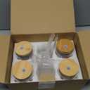 6 Pcs Christmas Glass Cups 16oz Winter Coffee Cup with Lid and Straw Santa Snowflake Tumbler Holiday Mugs Xmas Gift for Women Mom (Red and White Christmas Pattern)