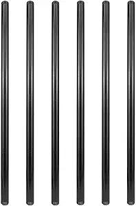 GeilSpace 6 Pack 1/2" × 30" Pre-Cut Black Metal Pipe, Industrial Steel Fits Standard Half Inch Black Threaded Pipes and Fittings - Vintage DIY Industrial Shelving (1/2" × 30")