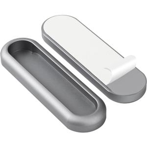 5 Pack Stick on Handle 4 inch Adhesive Handles Gray barn Door Finger pulls for Window Modern Self Adhesive Closet Drawer pulls Adhesive Sliding Shower Glass Door pulls Balcony