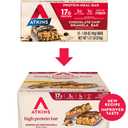 Atkins Chocolate Chip Granola Protein Bar, High Fiber, Low Sugar, 17g Protein, 3g Net Carb, High Protein Bars, Keto Friendly, 12 Count