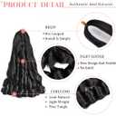 French Curly Braiding Hair 18 Inch Loose Wavy 6 Packs Black Bouncy Braiding Hair Extensions 90g/Pack Synthetic French Curl Crochet Hair for Black Women (18 Inch,6 Packs,1B)