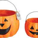 Mud Pie Halloween Mache Pumpkin Treat Buckets