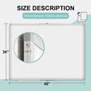 Dry Erase White Board 48 X 36 Inch, Wall-Mounted Silver Aluminum Frame Marker Presentation Board, 4' X 3' Foldable Portable Whiteboard with Pen Tray for School, Classroom, Office & Home