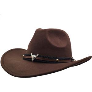 Men & Women's Fur Felt Cowboy Hat Wide Brim Western Outback (Brown)