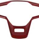 Car Interior Steering Wheel Decorative Cover Trim Decal ABS Carbon Fiber Compatible with Ford Bronco 2021 2022 Accessories (Color : Red Carbon Fiber)