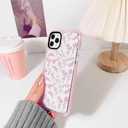 2 x NITITOP Compatible for iPhone 11 Pro Case Cute Flower Floral Clear for Women Girl Ultra Slim Crystal Shockproof Soft TPU Anti-Yellow Protective Phone Cover - Clear Pink