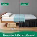 Biscaynebay Wrap Around Bed Skirts for Twin & Twin XL Beds 15" Drop, Black Adjustable Elastic Dust Ruffles Easy Fit Wrinkle & Fade Resistant Silky Luxurious Fabric Machine Washable