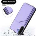 LEMAXELERS Compatible with Samsung Galaxy A26 5G Wallet Case with Credit Card Holder Premium Leather Magnetic Clasp Kickstand Shockproof Protective Phone Cover for Galaxy A26 5G. Purple FG