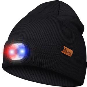 LED Beanie Hat with Light, USB Rechargeable Beanie for Men & Women  Great Gift for Dad, Husband, Him, Stocking Stuffer (Black)