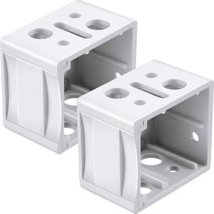 Jetec 2 Pieces 1 Inch Mini Blind Brackets White Plastic Profile Box Mounting Window Blinds Headrail Bracket