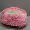 NOYAL Round Hooded Donut Dog Bed for Small & Medium Pets - Plush Fluffy Anti-Anxiety Cat Cave Bed with Cover (Medium 23.6'', Gradient Pink)