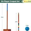 SpexDarxs 35 Deluxe Croquet Set, Six Player Croquette Game with Premium Wooden Mallets, Colored Balls, Wickets, Stakes, Carrying Bag, Outdoor Family Games for Lawn/Backyard/Park