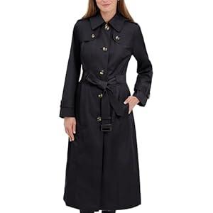 LONDON FOG womens Trenchcoat, Black, Small US