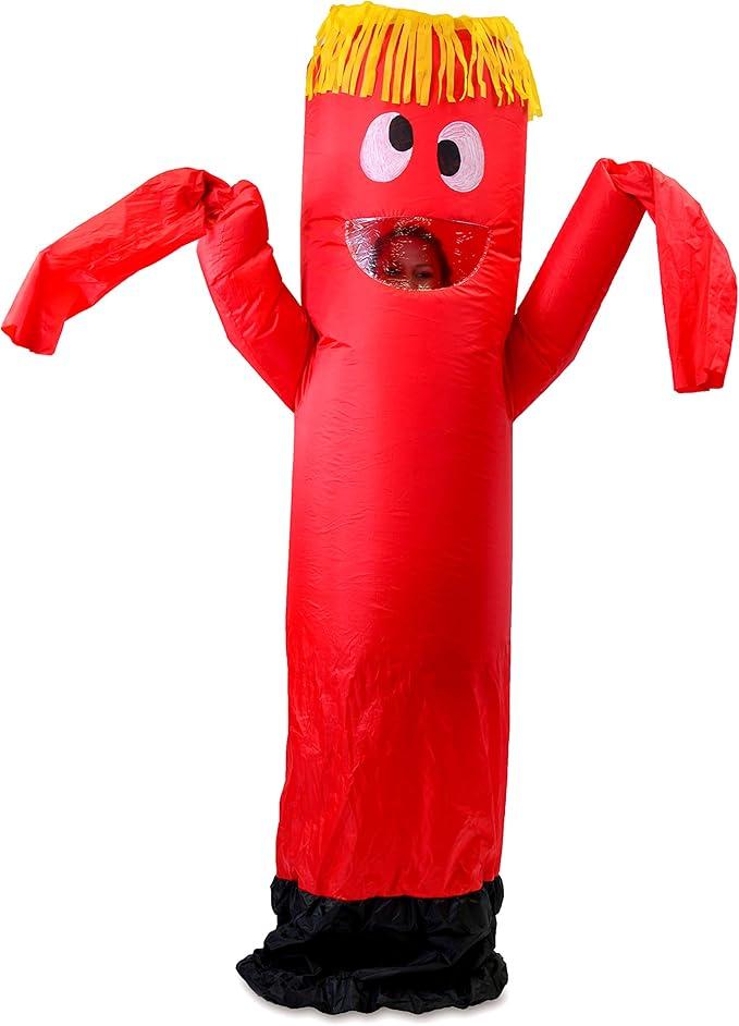 Spooktacular Creations Adult Inflatable Costume, Red Tube Dancer with Wacky Waving Arm Flailing, Funny Halloween Costume for Halloween Dress Up Parties