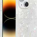 SCORPIFY for iPhone 14 Case [Compatible with MagSafe] with Colorful Pearl Iridescent Design, Cute Clear Magnetic Phone Cover for Women Girls and Men, Bumper with Mother of Pearl Shell Pattern