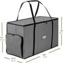 ZOBER All in One Christmas Ornament Storage Box & Decoration Container - Easy Access Removable Trays, Keeps 73 Ornaments - Adjustable Extent Area for Figurines and Pockets for Decoration - Gray