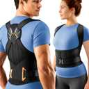 Slim-Fit Posture Corrector for Women & Men, 6-Stay Back Straightener, Large