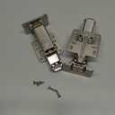 170 Degree Hinges Frameless Cabinet Door Hinges Hidden Hydraulic Adjustable Mounting Hinges Soft Closing Stainless Steel Buffer Damping Wardrobe, 1 Pair (Full Coverage) (1 Pair) (High angle hinge)