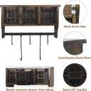 Butizone Rustic Wall Mounted Coat Rack Shelf with Hooks and Baskets, Wood Coffee Mug Storage and Display Organizer, Hanging Entryway Shelf for Coats, Hats, Towel and Keys, Brown