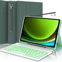 Samsung Galaxy Tab Keyboard Case for S10+ Plus/S9 FE+/S8+, 12.4-inch, Bluetooth Detachable Wireless Slim Cover with Pen Holder - Dark Green