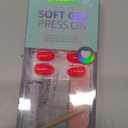 BTArtbox Press On Nails Short - Salmon Pink Press on Nails, Oval Fake Nails with Nail Glue, Reusable Glue On Nails in 16 Sizes Nail Kit, Tomato Tango