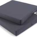 Tromlycs Outdoor Cushions for Patio Furniture Chair Cushions Set of 2 Seat 19x19 Inch Waterproof Outside Square with Ties Dark Grey