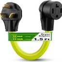 Upgraded NEMA 10-30P to 14-30R Dryer Plug Adapter, 4 Prong to 3 Prong Dryer Adapter, 3Connects Newer Electric Dryer to Older House Outlet, 30 Amp Dryer Plug Converter Adapter, 1.5FT