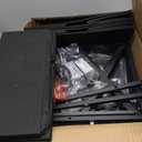 Huuger Nightstands Set of 2, Night Stand with Charger Station, 2 Drawer Side Table with Open Shelf, USB-C Port, End Table for Small Spaces, X Shaped Side Rail, Black