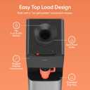 Brio 130 Series Top-Load Water Cooler Dispenser for 3- and 5-Gallon Bottles, Hot & Cold, Spill-Free Loading, Child Safety Lock, Energy Star 3.0, Black & Stainless