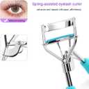 3 x Eyelash Curler - Ergonomic Design for All Eye Shapes, Precision Curl Control, Superior Long- Lasting Curl, Gentle on Lashes, Includes 2PCS Silicone Replacement Pads, Easy to Use (Blue)
