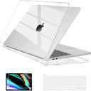 EooCoo Case Compatible with MacBook Pro 13 inch M2 2024 2023 2022-2016 Release M1 A2338 A2289 A2251 A2159 A1989 A1706 A1708 Protective Hard Case with Keyboard Cover, Screen Protector, Crystal Clear