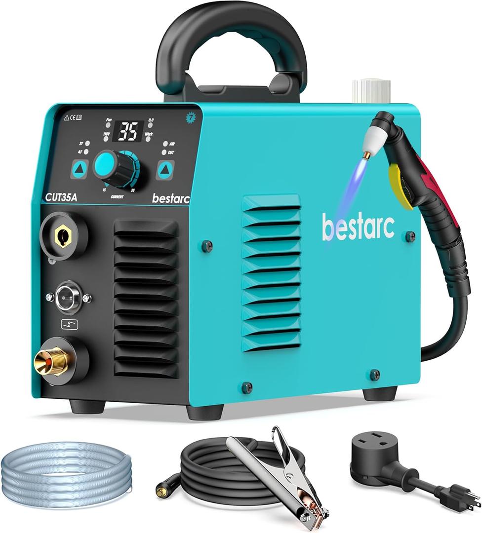 bestarc Plasma Cutter, 35Amps 110V Plasma Cutter Machine, IGBT Inverter bestarc Plasma Cutting Machine, 1/4" Clean Cut 1/2" Max Cut, Post Flow, 2T/4T for Beginners DIY