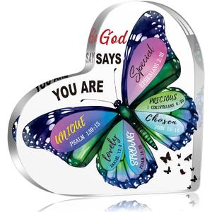 Christian Gifts for Women Spiritual Gifts Butterfly Inspirational Gifts for Friends Mom Coworker Sister Birthday Inspiration Religious Gifts Christian Decorative Signs Plaques - blue butterfly