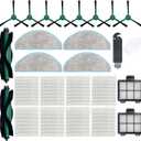 LOVECO Replacement Parts Compatible for iRobot Roomba Combo Essential Y0140 Y0110 Q0120 Q0110, Q052 Combo Essential Vac 2, 2 Roller Brush, 8 Hepa Filters, 8 Side Brush, 2 Primary Filter, 4 Mop Pads (Origin)