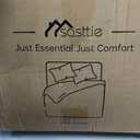 Sasttie King Size Comforter Set, 7-Piece Bed in a Bag, Pintuck Bedding Set for All Season, Includes Comforter, Flat Sheet, Fitted Sheet, Pillowcases and Pillowshams, Beige