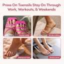 Glamnetic Press On Toenails - Natural, Glazed Fake Nails 32 Pc Full Kit | Sun-kissed coral press on toenails for women. Vibrant summer glue-on set. Waterproof, chip-resistant, up to 2 weeks wear