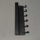 VIS'V Key Holder Wall Mount, Compact Adhesive Key Rack with Tray, 6 Hooks, 2 Mount Options, Black