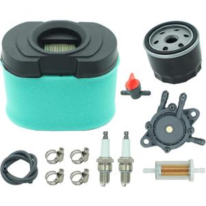 792105 Air Filter with 492932 Oil Filter Compatible with BS 407777 40G777 407777 445667 445877 Engine, for JD LA165 D160 MIU11515 GY21057 Lawn Mower air filter tune up kit