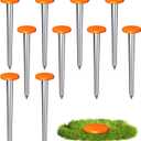 10 Pcs Stainless Steel Survey Markers Stakes 1.57 x 6.7 Inch Low Profile Survey Marker Property Line Markers Heavy Duty Survey Markers for Garden Paver Lawn Edging Tarps Weed Barriers