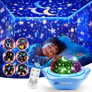 Night Light for Kids Night Light Projector, Baby Night Lights for Bedroom, Star Projector Galaxy Light Star Lights for Bedroom, Glow in The Dark Stars for Ceiling, Baby Sensory Toys, Kids Room Decor (Blue)