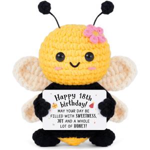 Mini 18th Birthday Gifts for Her, Mini Cute Bee Gifts for 18 Year Old Daughter Son Adult Sister Friend Classmate, Home Collectible Decor