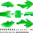 PRO BAT 7 PCs CRF50 Plastic Fender Kit XR50 Fairing Fender Kit Motorcycle Complete Fender Fairing Body Work Kit Fit for CRF 50 XR 50 SDG SSR 107 110 125 Pit Dirt Bike, Green