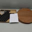 Small Round Side Table - 3-Tier Oval Accent Table for Small Spaces, Rustic Wood and Metal Couch End Table, Nightstand for Bedroom or End Table Living Room, Easy to Assemble, Rustic Walnut (1-Pack)