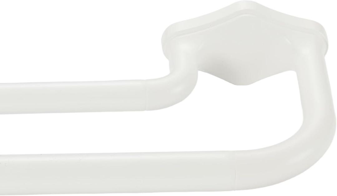 Matte White Double Curtain Rods For Windows 72-144 Inch,Heavy Duty Double Curtain Rod with Aluminum Finials and Bracket,Adjustable Double Window Rods For Blackout Or Room Darkening Panels